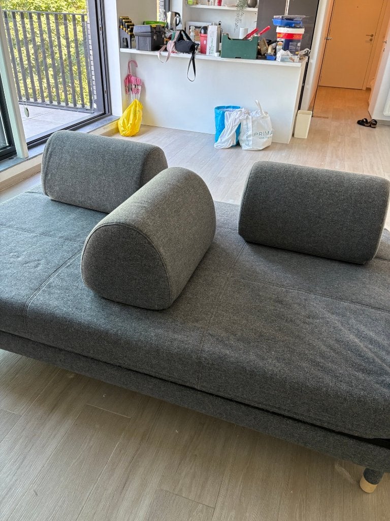 Zetel/slaapbank met geïntegreerde opbergruimte, Ophalen, Gebruikt, 100 tot 125 cm, 150 tot 200 cm