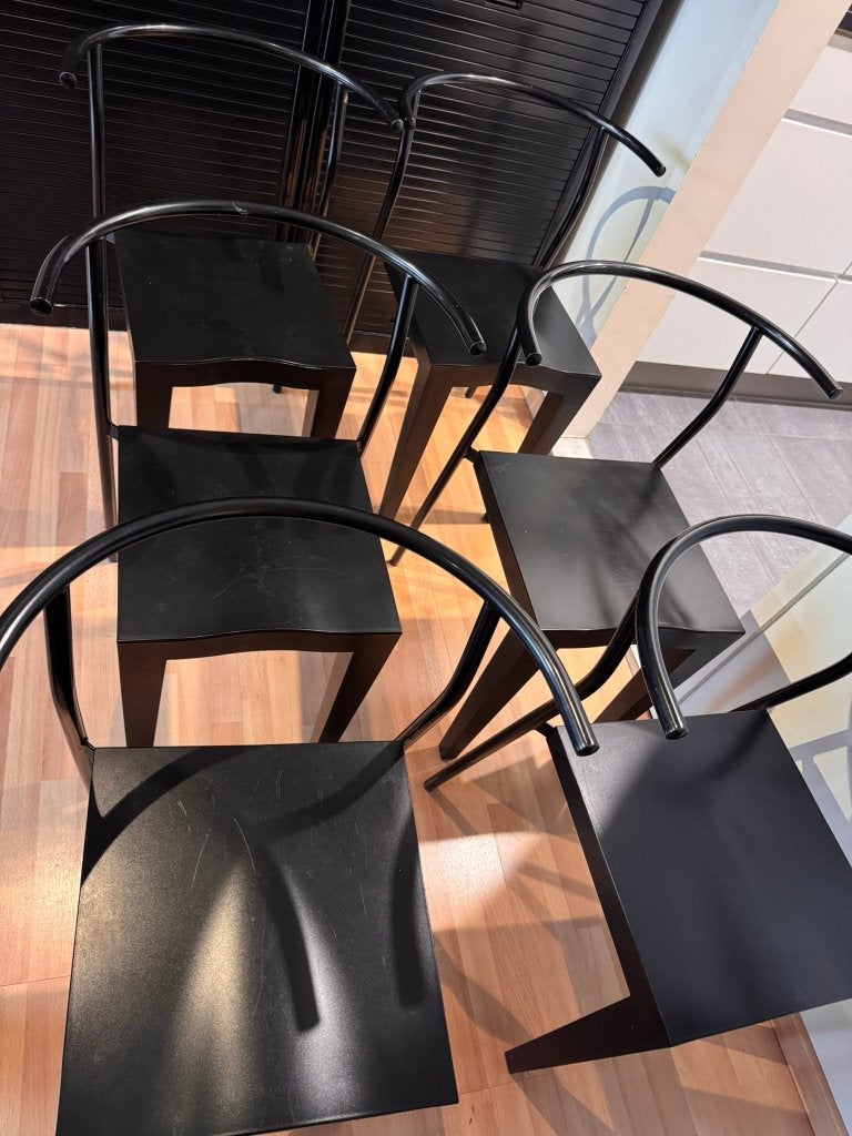 6 stoelen - design, Ophalen, Kunststof, Zwart, Post modern - vintage
