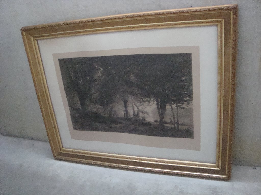 grand cadre doré photogravure, Ophalen, Gebruikt, 125 cm, Schilderijlijst