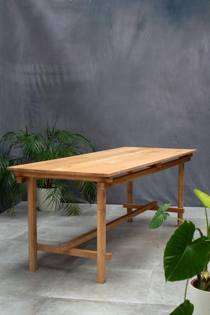 Eettafel massieve eik, Ophalen, Eikenhout, Nieuw, 50 tot 100 cm