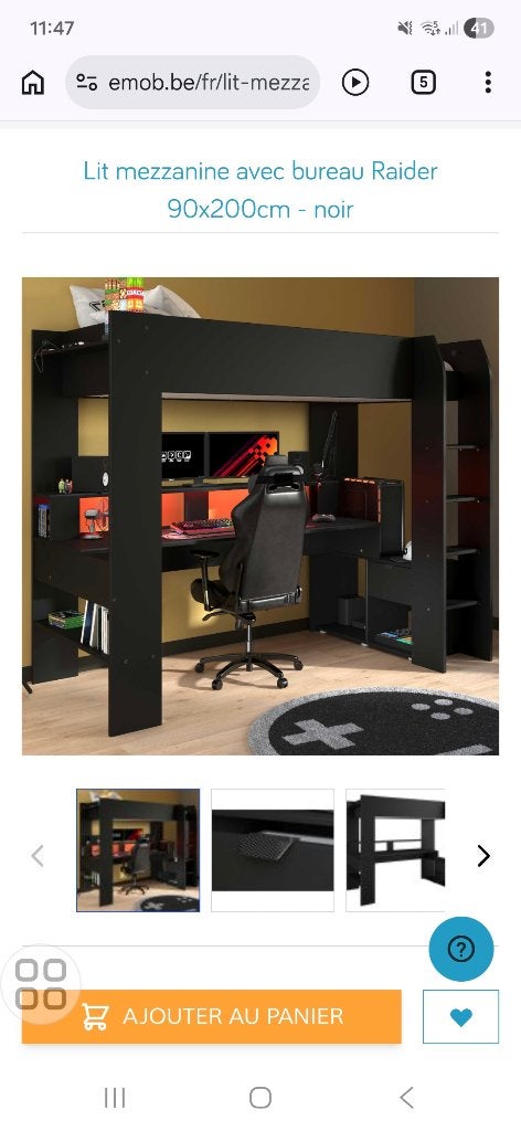 Lit bureaux comme Neuf, Ophalen, Zwart, Hout, Zo goed als nieuw