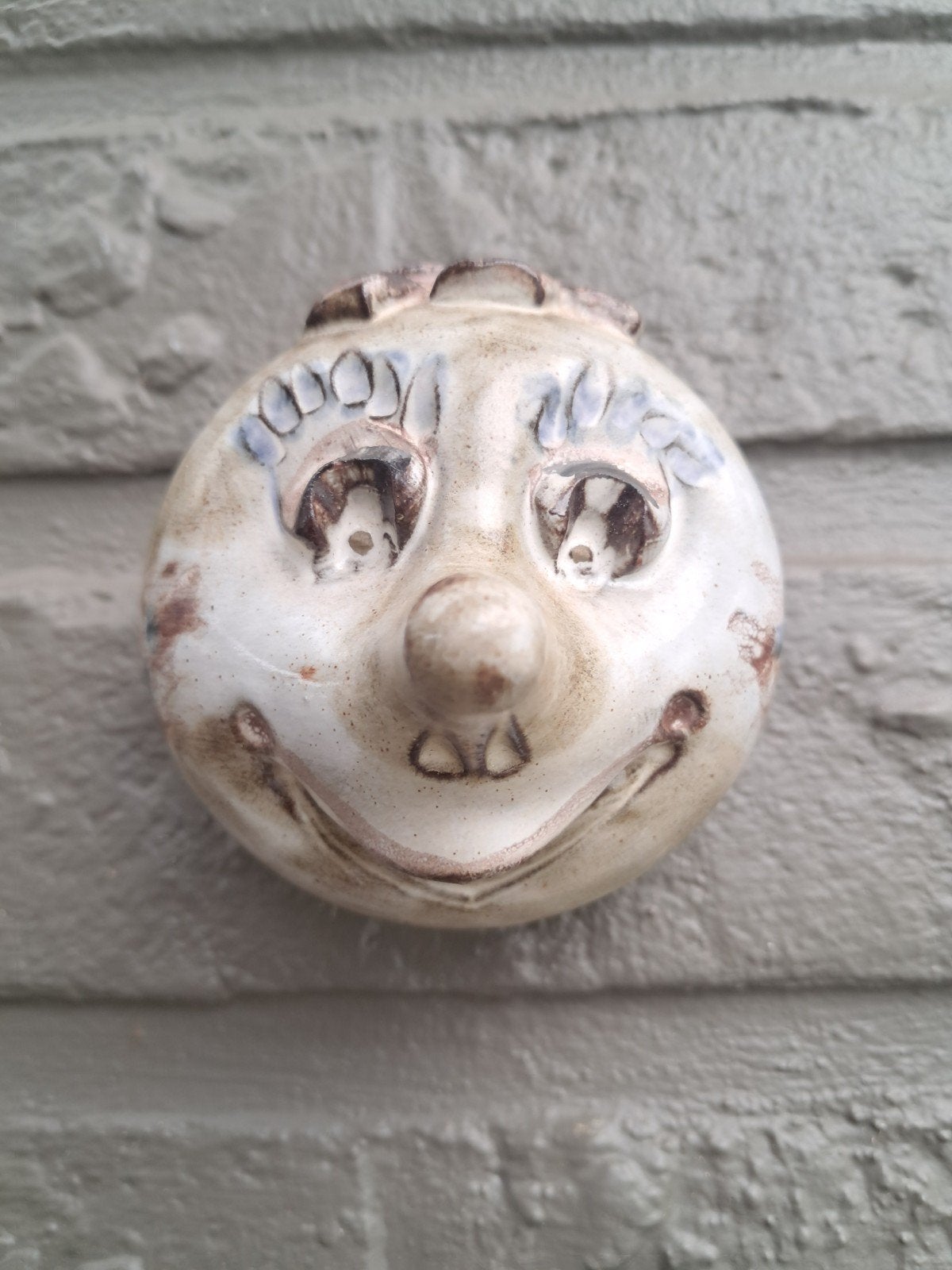 Uniek,vintage keramisch gezichtsmaskertje, Ophalen of Verzenden