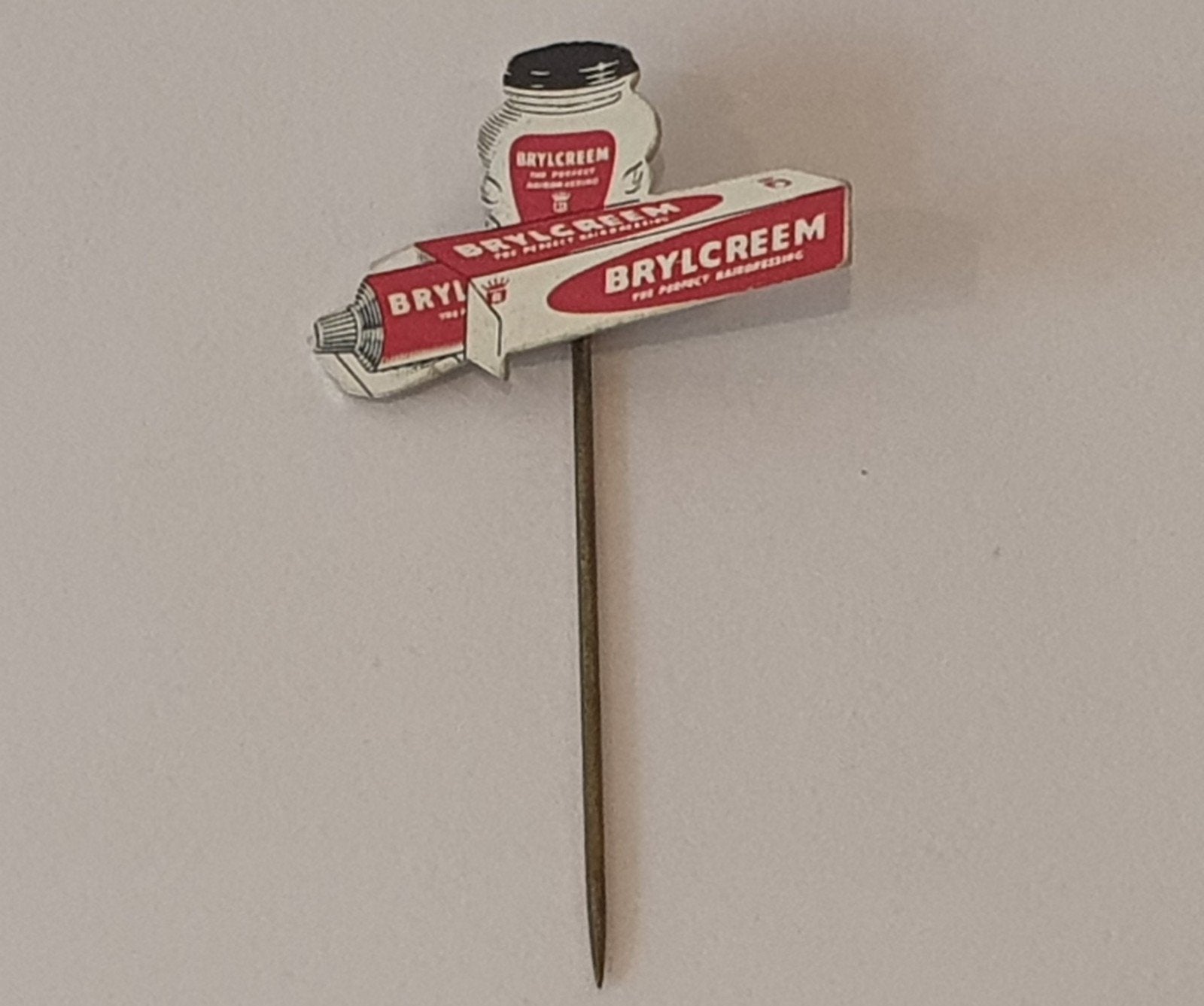 Reclamespeldje Brylcreem, Verzamelen, Speldjes, Pins en Buttons, Ophalen of Verzenden