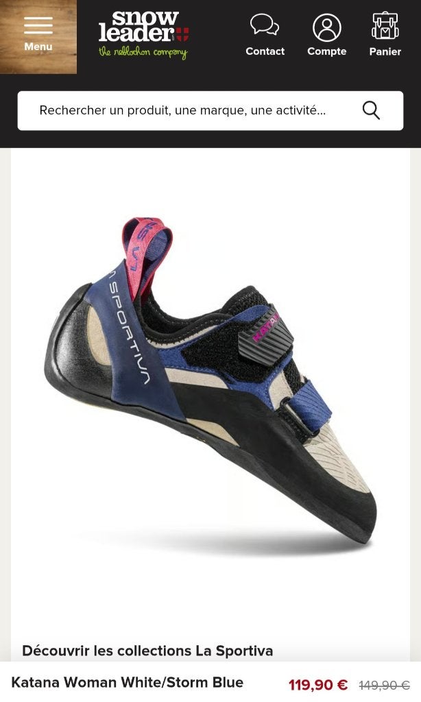 Escalade Chaussons Lasportiva katana 35.5, Sports & Fitness, Enlèvement, Utilisé, Chaussons d'escalade