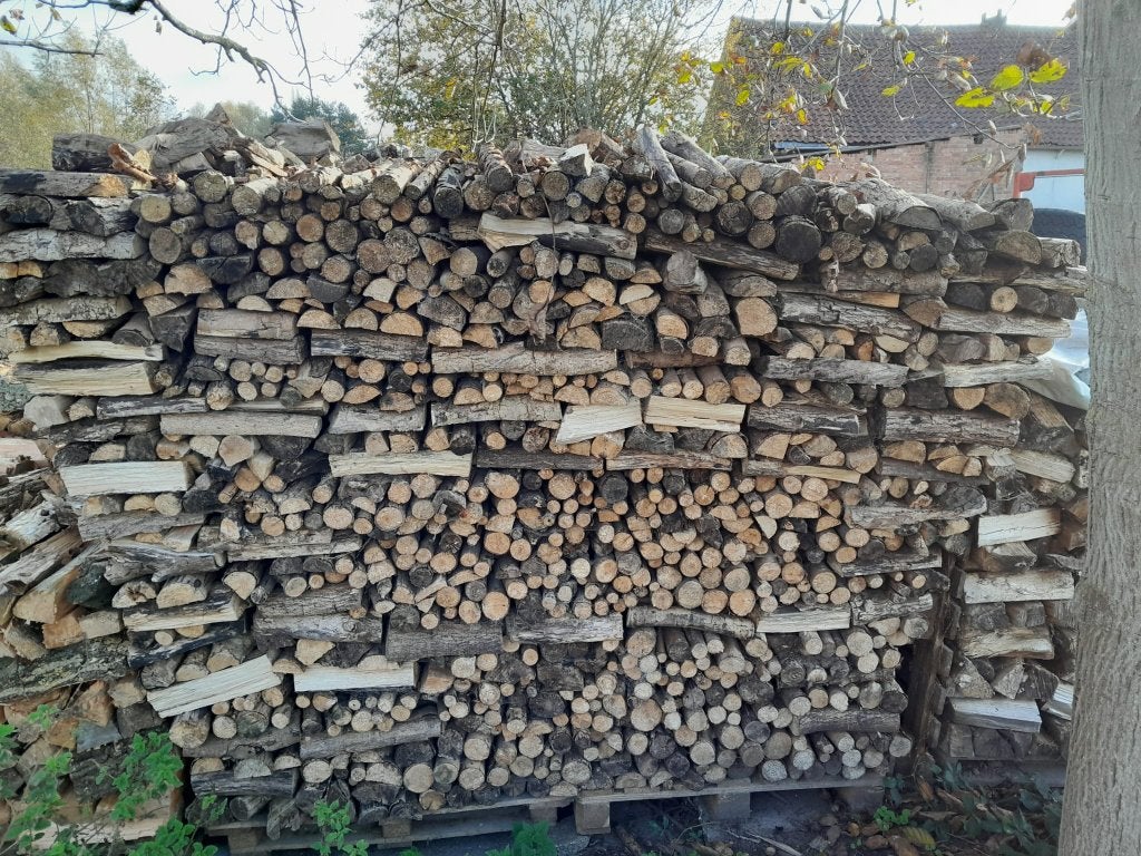 te koop brandhout, 6 m³ of meer, Ophalen, Overige houtsoorten, Blokken
