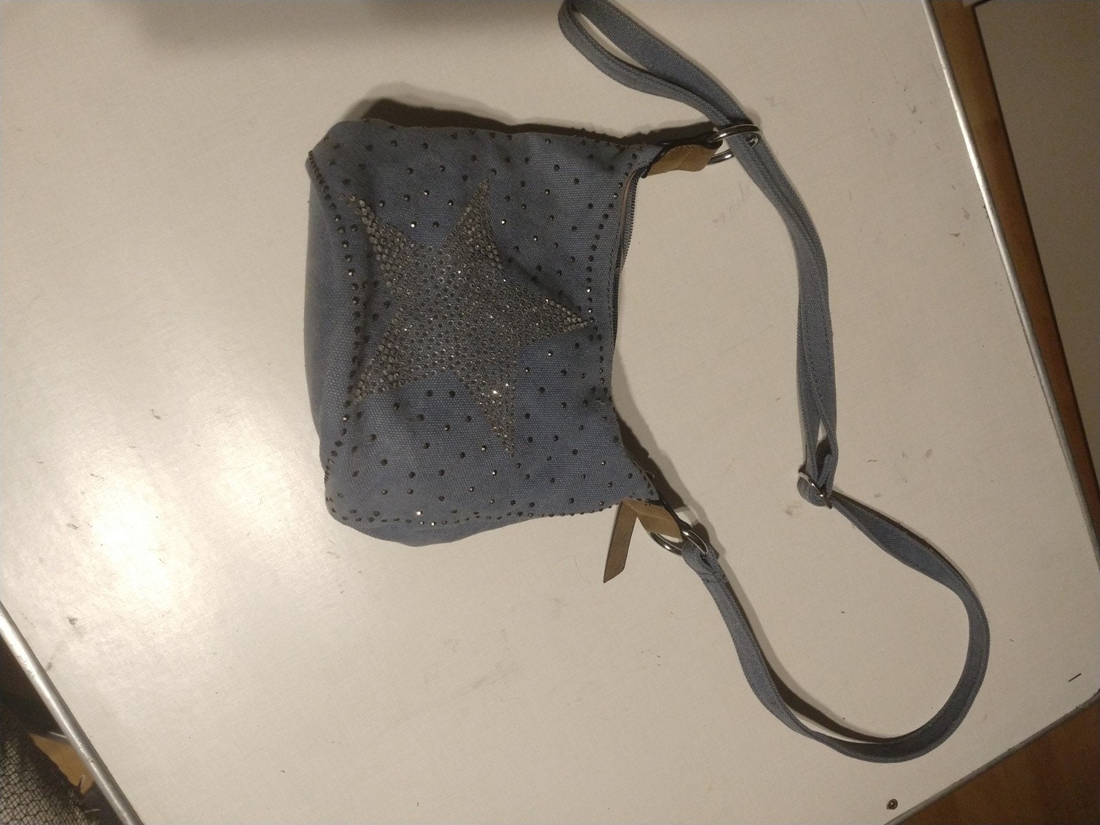 jeans handtas met glitters, Ophalen, Zo goed als nieuw, Blauw, Overige merken