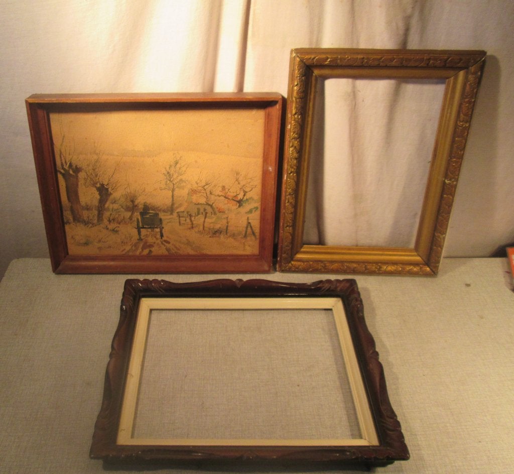 3 magnifiques cadres anciens en bois - 37x31, Maison & Meubles, Accessoires pour la Maison | Cadres, Enlèvement ou Envoi, Comme neuf