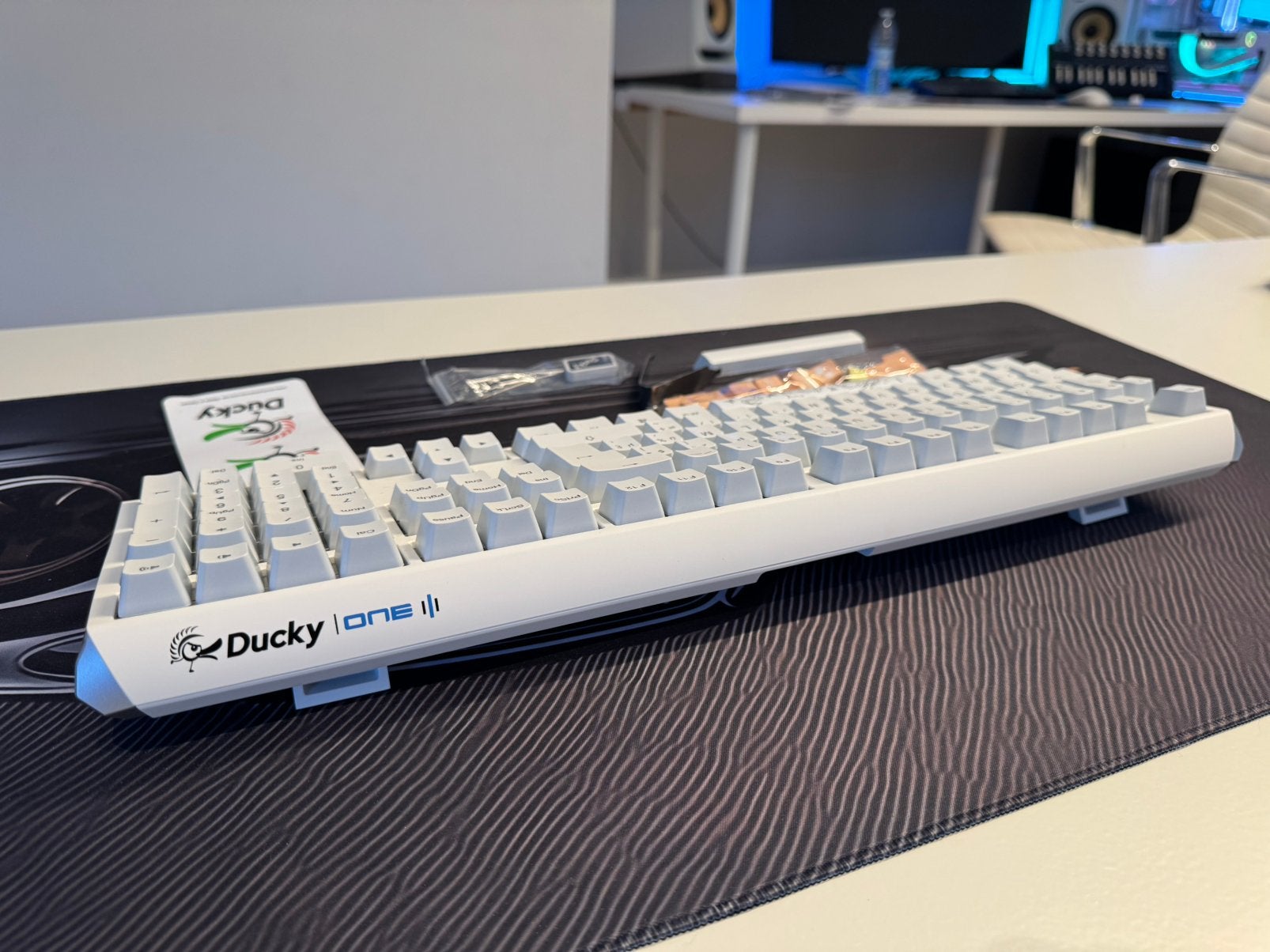 Ducky One 3 RGB White Full Size – AZERTY toetsenbord, Ophalen, Azerty, Zo goed als nieuw