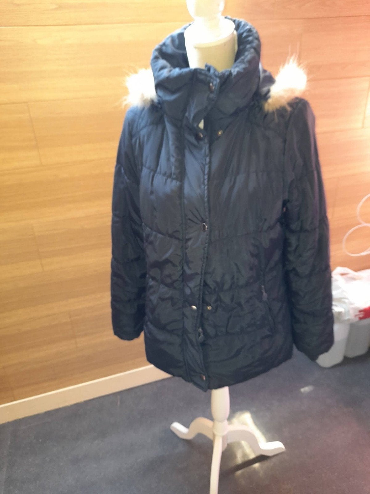 mooie  winterjas L, Ophalen of Verzenden, Zo goed als nieuw, Maat 42/44 (L), Blauw