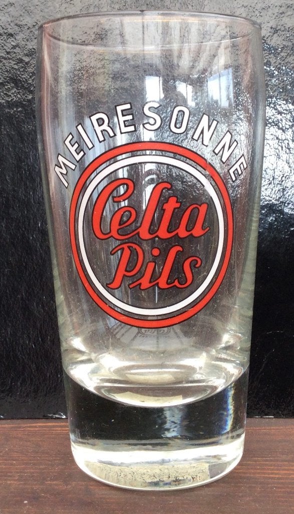 Bier brouwerij glas Meiresonne wit Gent Celta pils (B), Verzamelen, Ophalen of Verzenden, Zo goed als nieuw