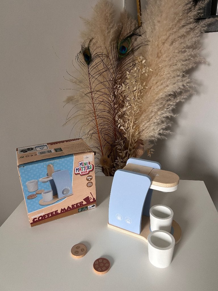 Jeu machine à café en bois, Enfants & Bébés, Enlèvement, Comme neuf, Bois, Jouer à la cuisine
