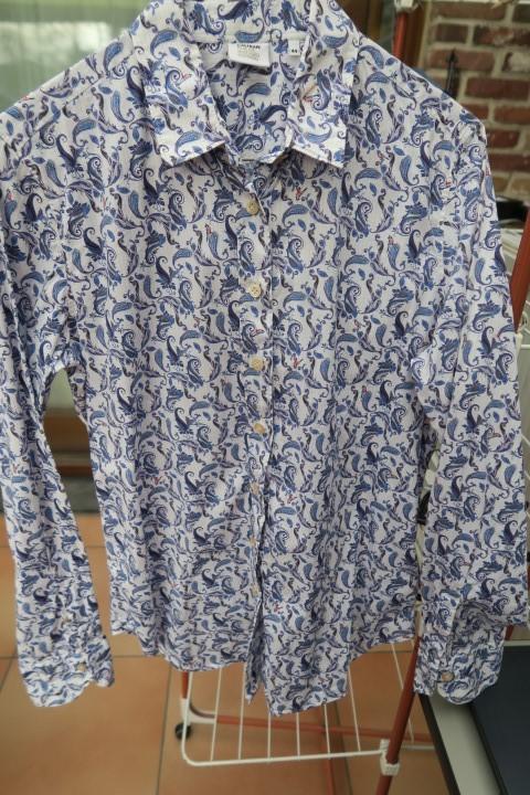 Blouse paisley print Caliban mt 44, Kleding | Dames, Blauw, Maat 42/44 (L), Nieuw, Ophalen of Verzenden