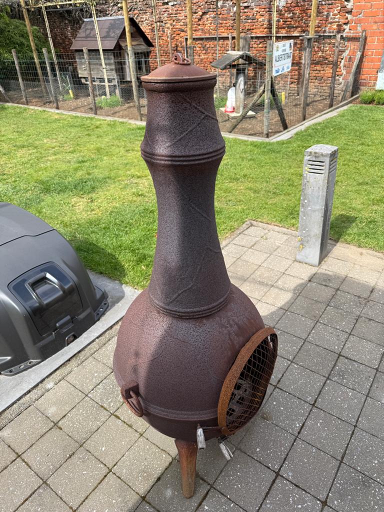 Gietijzeren tuinkachel, Tuin en Terras, Ophalen, Gebruikt