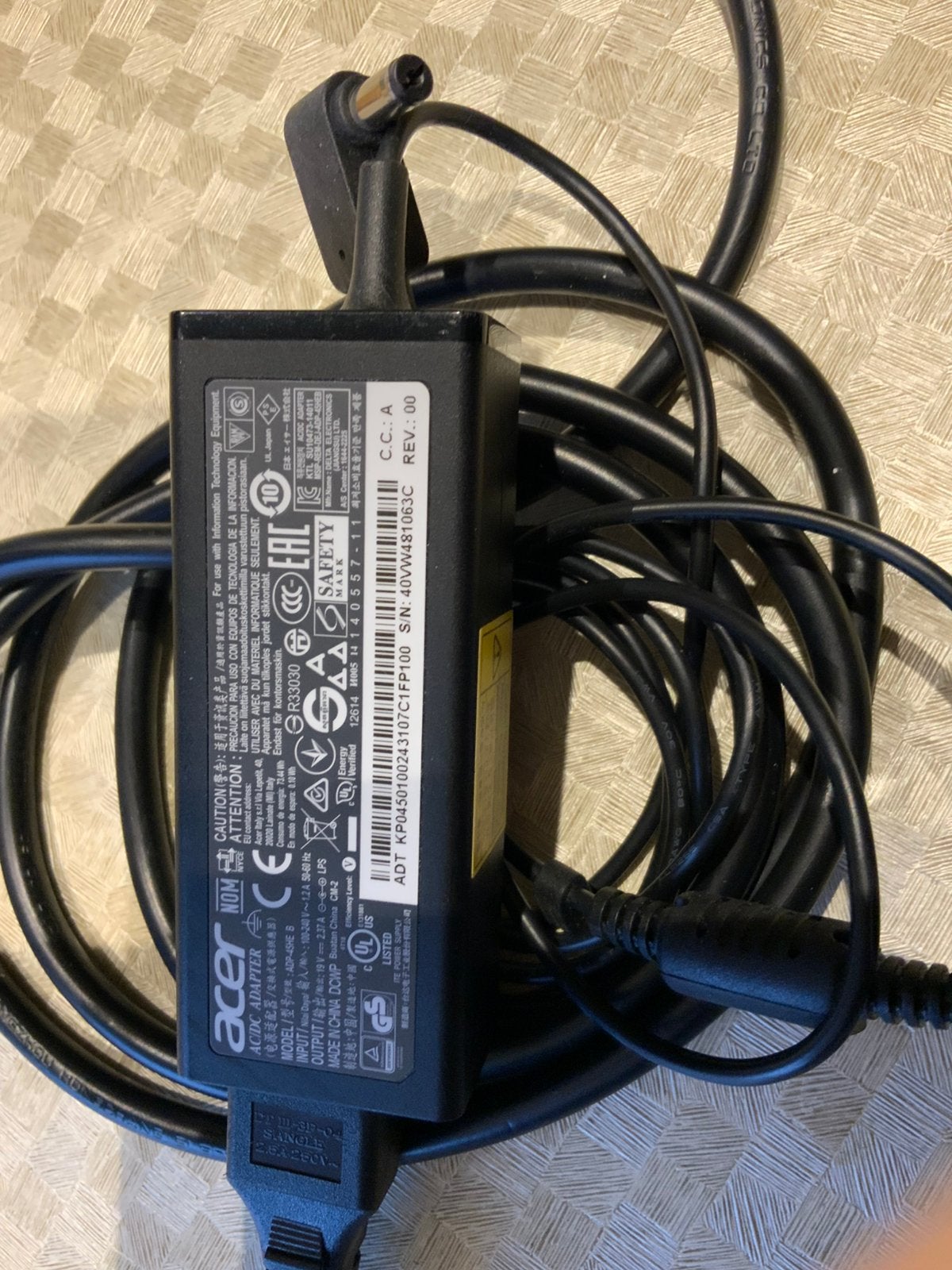 Laptopoplader, Acer, Computers en Software, Laptop-opladers, Ophalen, Zo goed als nieuw