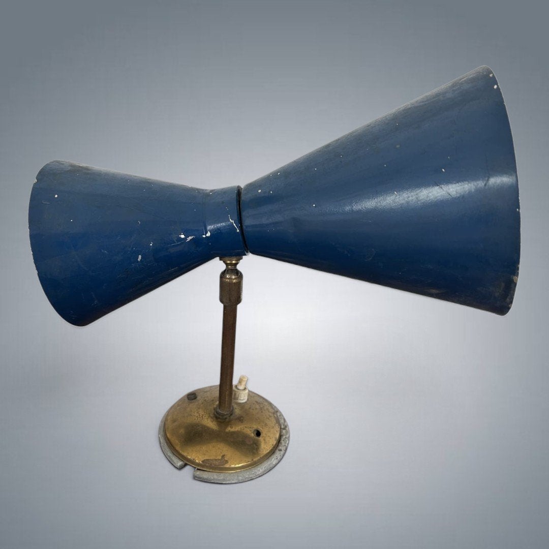 Lampe Diabolo Vintage années 1950's métal laqué bleu, Enlèvement, Métal