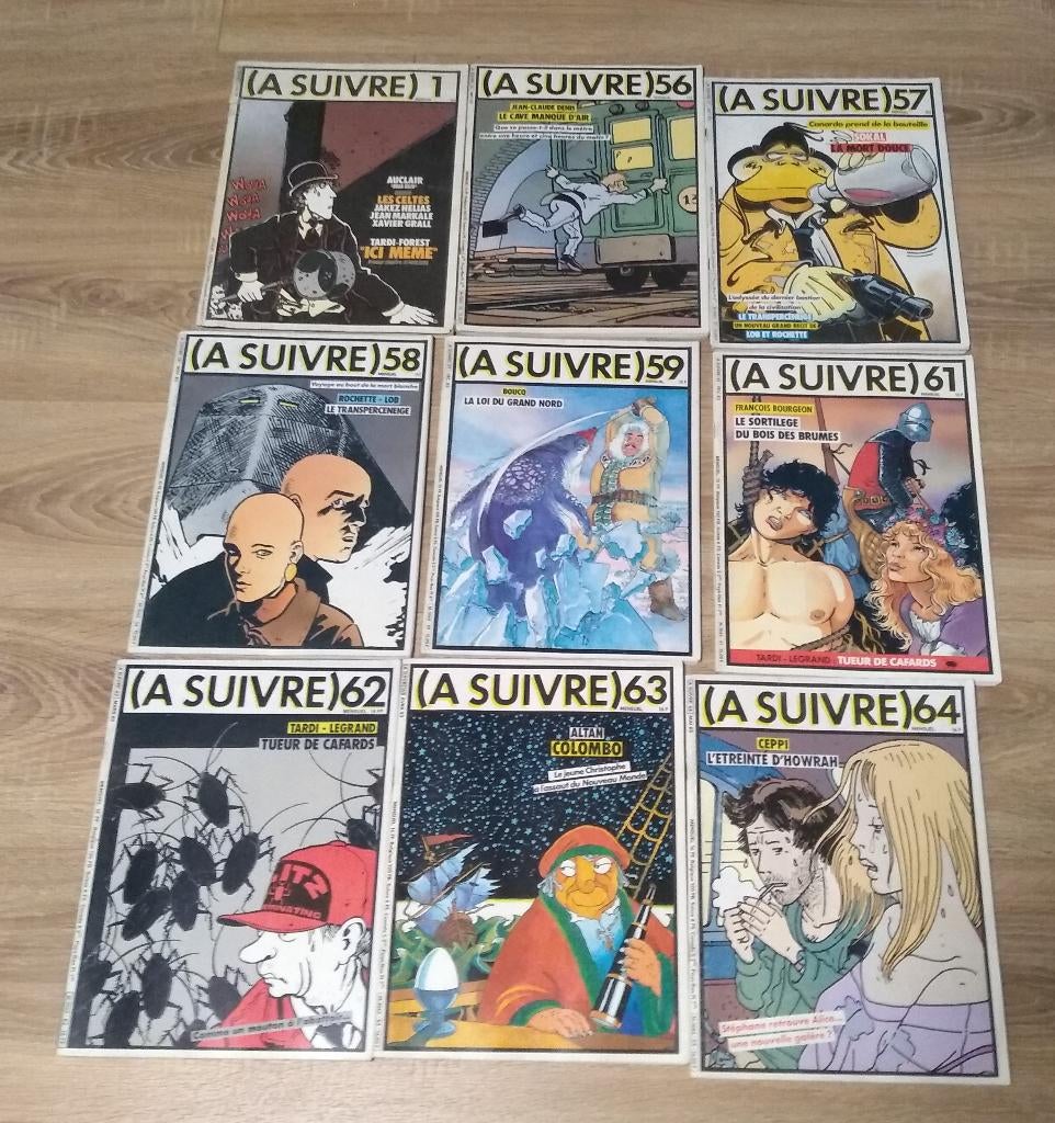 Lot de 9  mensuels  A suivre, Ophalen of Verzenden, Gelezen