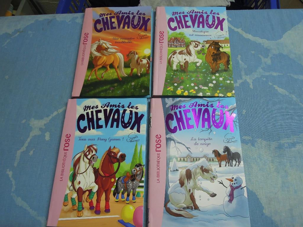 Lot de 4 livres d'histoires avec chevaux, Fiction général, Comme neuf, Enlèvement, Divers auteurs