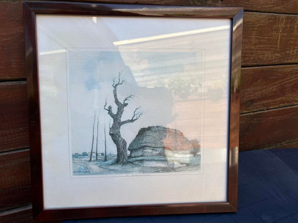 Ets Dirk Baksteen - brandkuil, Antiquités & Art, Art | Dessins & Photographie, Enlèvement ou Envoi
