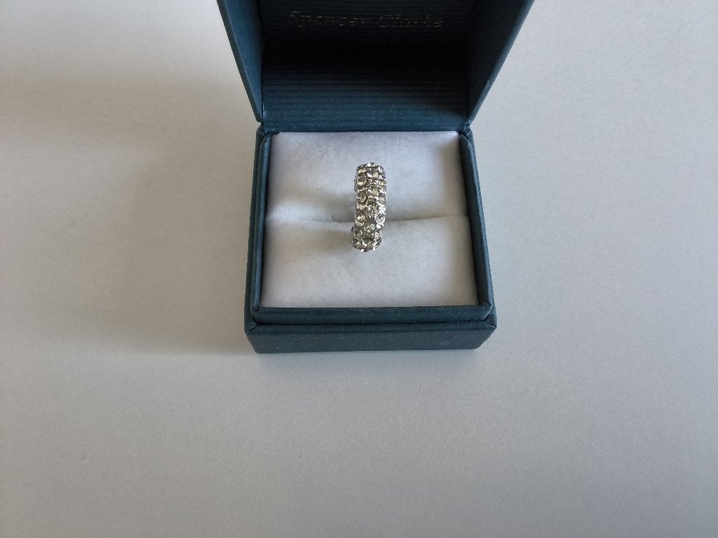 Boucle d’oreille argent avec petites pierres cristal, Enlèvement ou Envoi, Comme neuf, Avec cristal, Argent