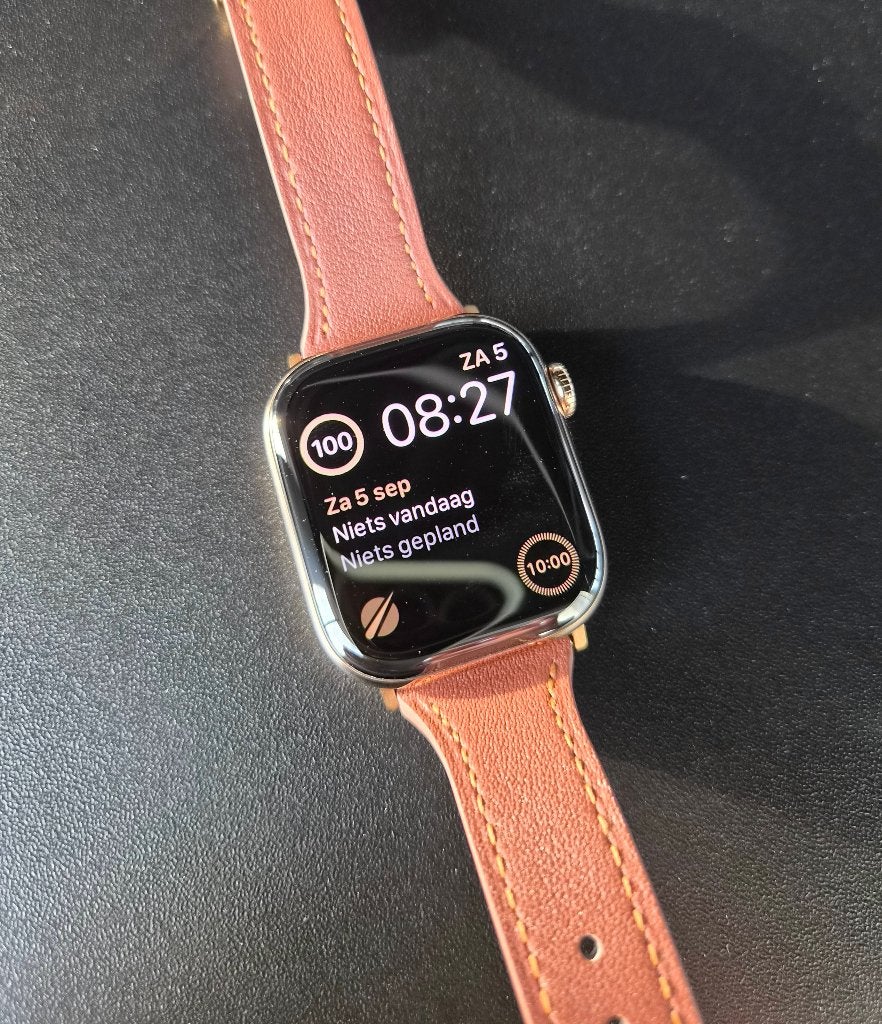 Apple watch Series 10 42mm Gold Titanium, Ophalen, Zwart, Apple Watch, IOS