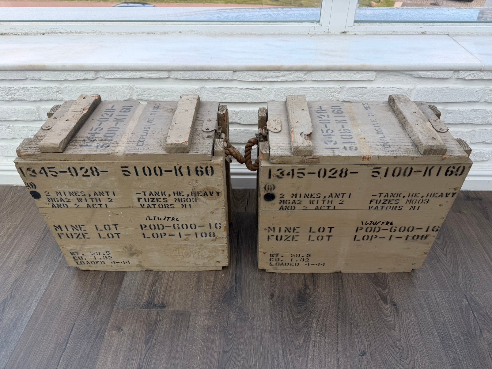 Boîtes à munitions en bois pour mines antichars, Collections, Objets militaires | Général, Enlèvement, Armée de terre, Autres types