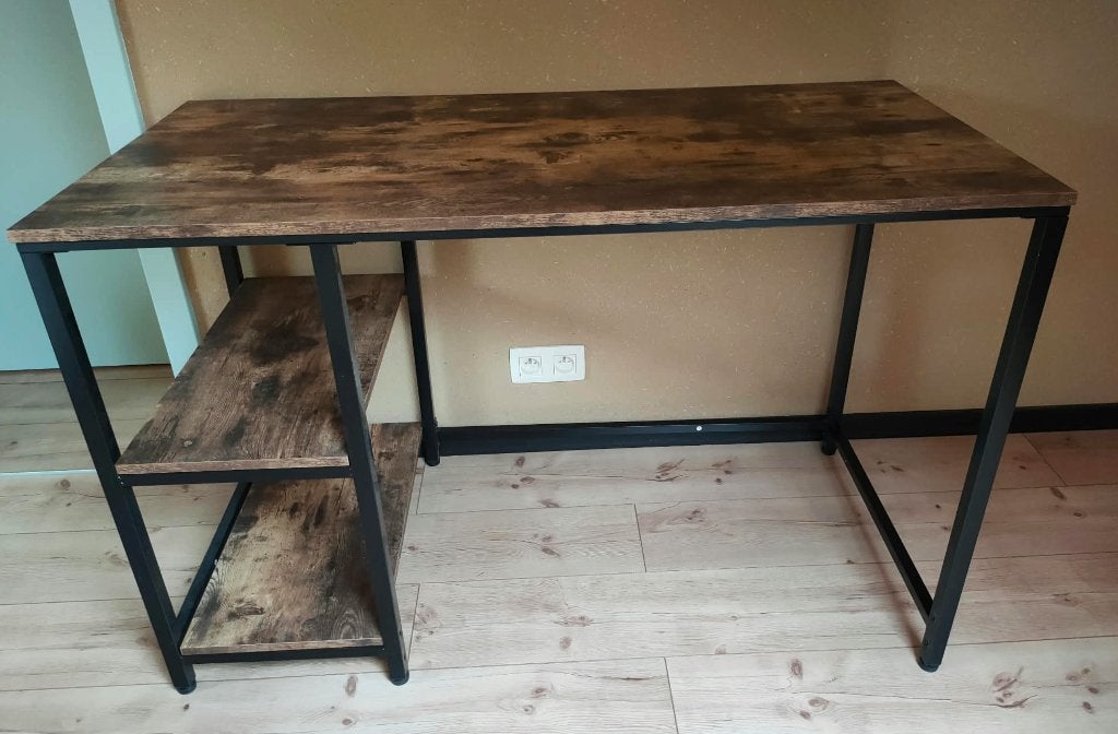 Bureau  Industrieel  Vintage  Bruin/zwart 120x60x75 ZGAN, Huis en Inrichting, Ophalen, Metaal, Bruin, Zo goed als nieuw