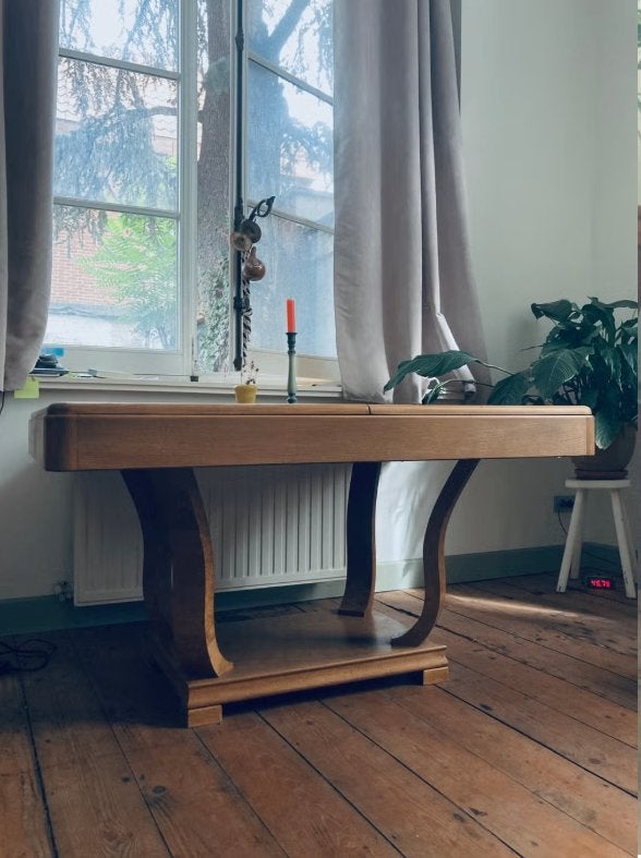 Vintage eikenhouten eettafel, Huis en Inrichting, Tafels | Eettafels, Ophalen, Gebruikt, Eikenhout
