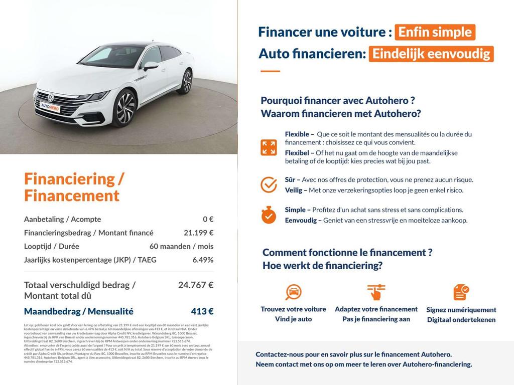 Volkswagen Arteon 2.0 TDI R-Line (bj 2018), Auto's, Voorwielaandrijving, Arteon, Gebruikt, Wit