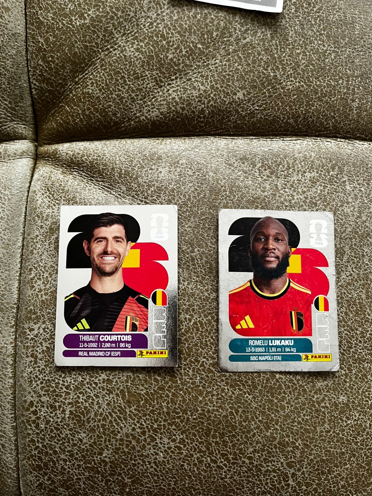 Zilvere sticker Thibaut Courtois en Romelu Lukaku, Ophalen, Zo goed als nieuw, Overige typen