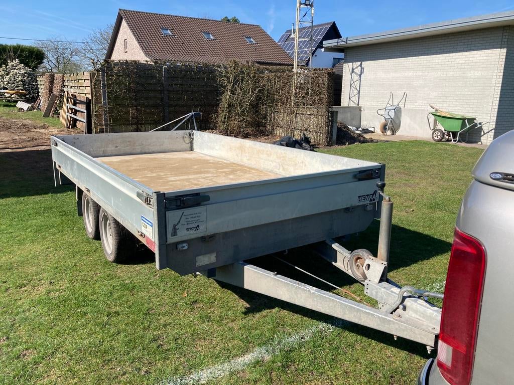 Henra plateauwagen/dubbelasser, Auto diversen, Aanhangers en Bagagewagens, Ophalen, Gebruikt