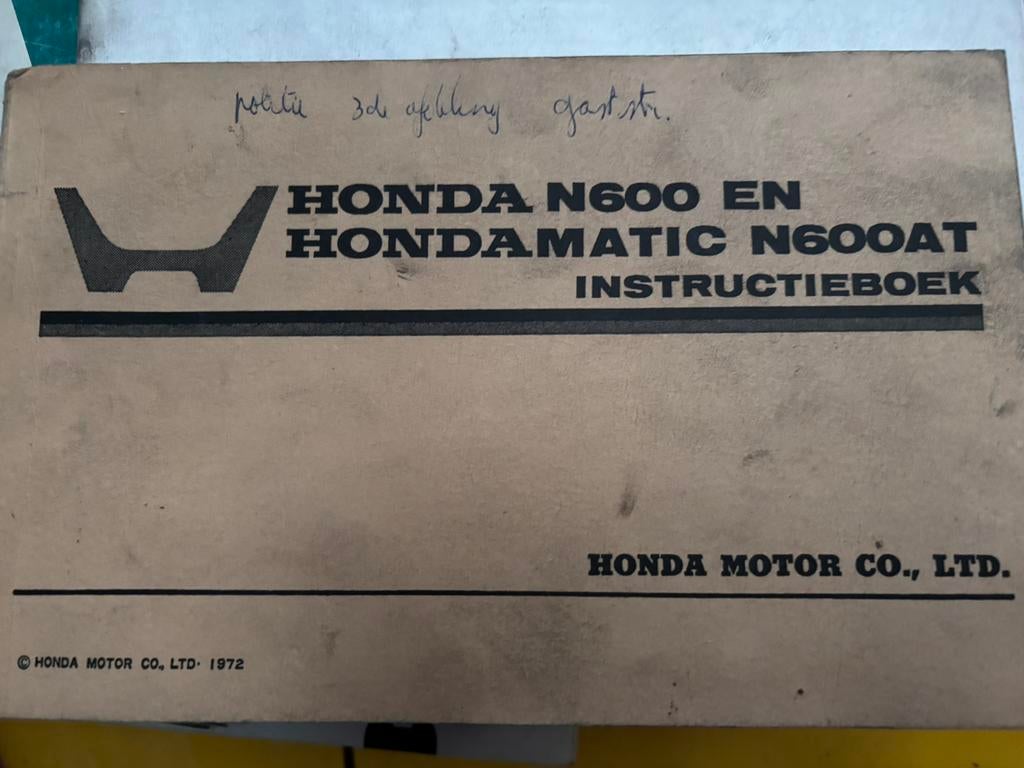 Honda N600 gebruikershandleiding in NL, Ophalen of Verzenden