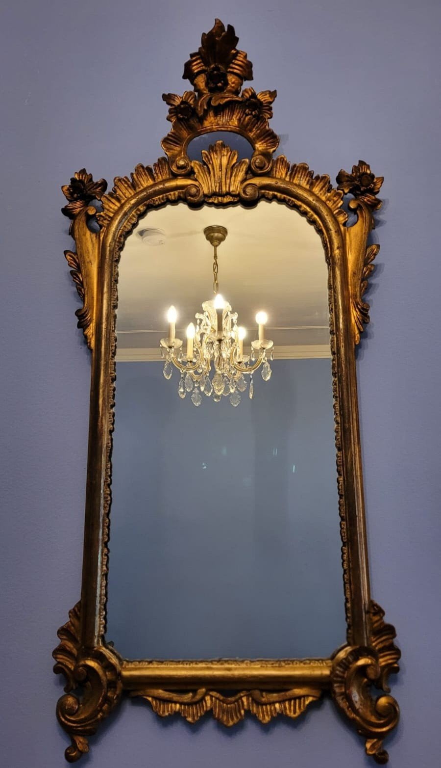 Un miroir italien ancien du XVIIIe siècle, en bois doré, Antiquités & Art, Antiquités | Miroirs, Enlèvement