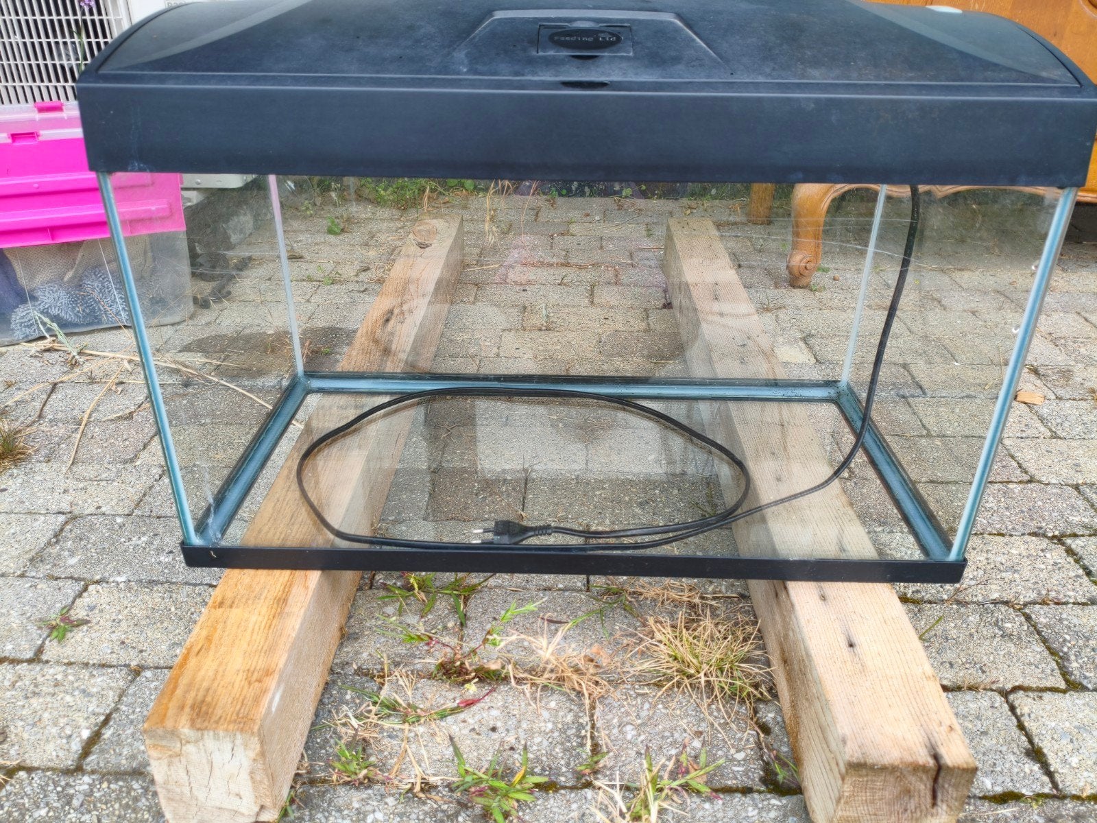 aquarium en bon état, Enlèvement, Couvercle inclus, Utilisé, Aquarium vide