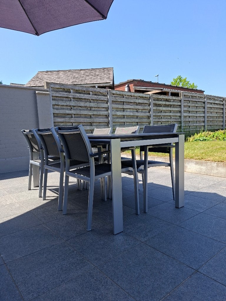 tuinset, Tuin en Terras, Tuinsets en Loungesets, Zo goed als nieuw, Tuinset, Inox, 8 zitplaatsen, Ophalen