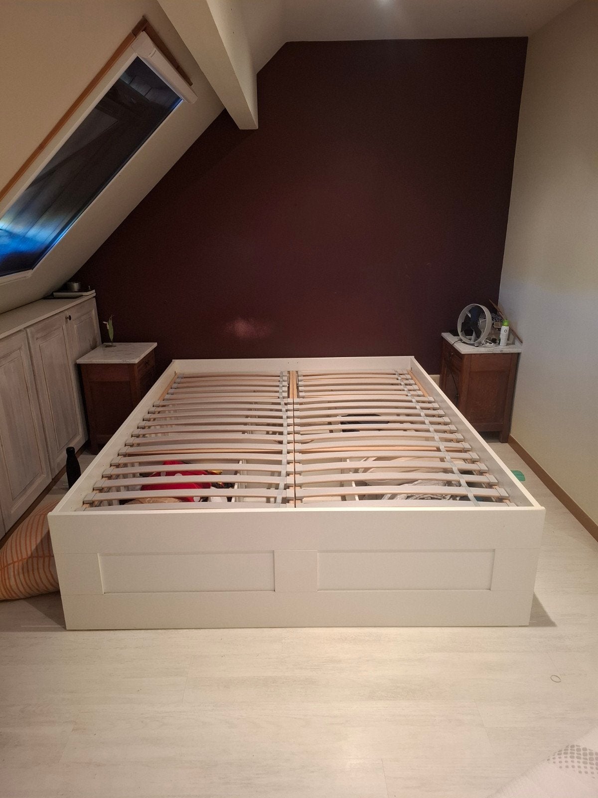 Bed met schuiven en lattenbodem, Huis en Inrichting, Slaapkamer | Bedden, Ophalen