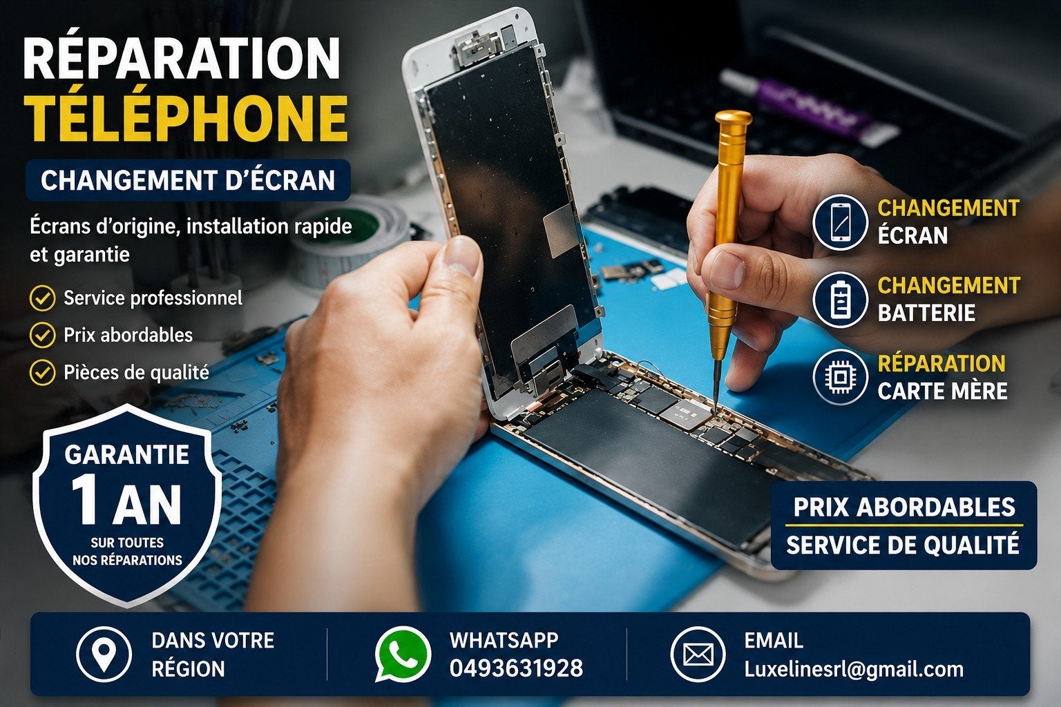 réparation iPhone, Informatique & Logiciels, Ordinateurs & Logiciels Autre, Enlèvement ou Envoi