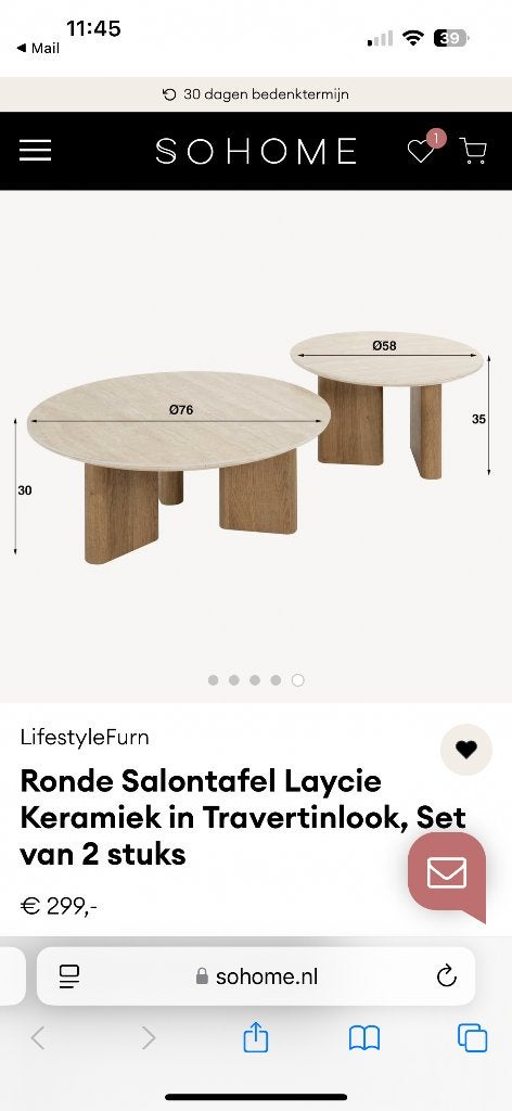 Salontafeltjes, Huis en Inrichting, Ophalen, 50 tot 100 cm, Rond, 50 tot 100 cm
