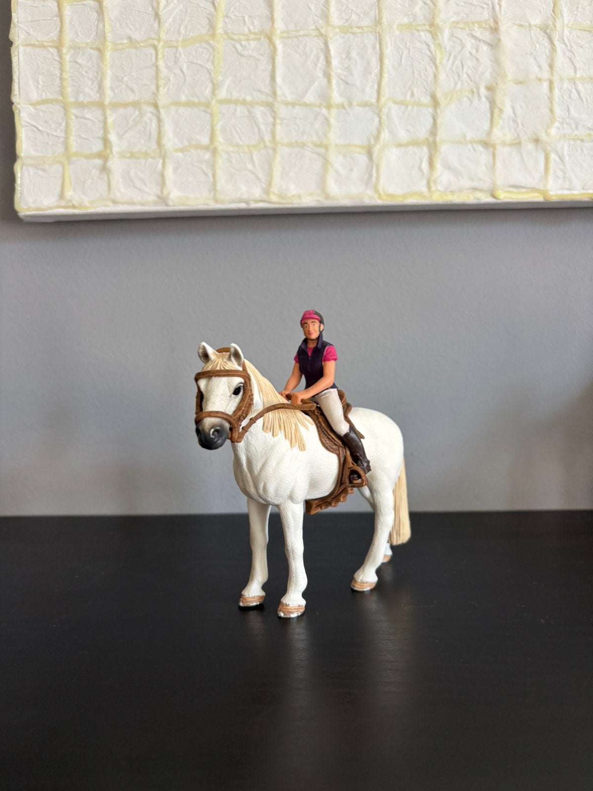 Schleich roze ruiter met wit paard, Verzamelen, Ophalen, Zo goed als nieuw