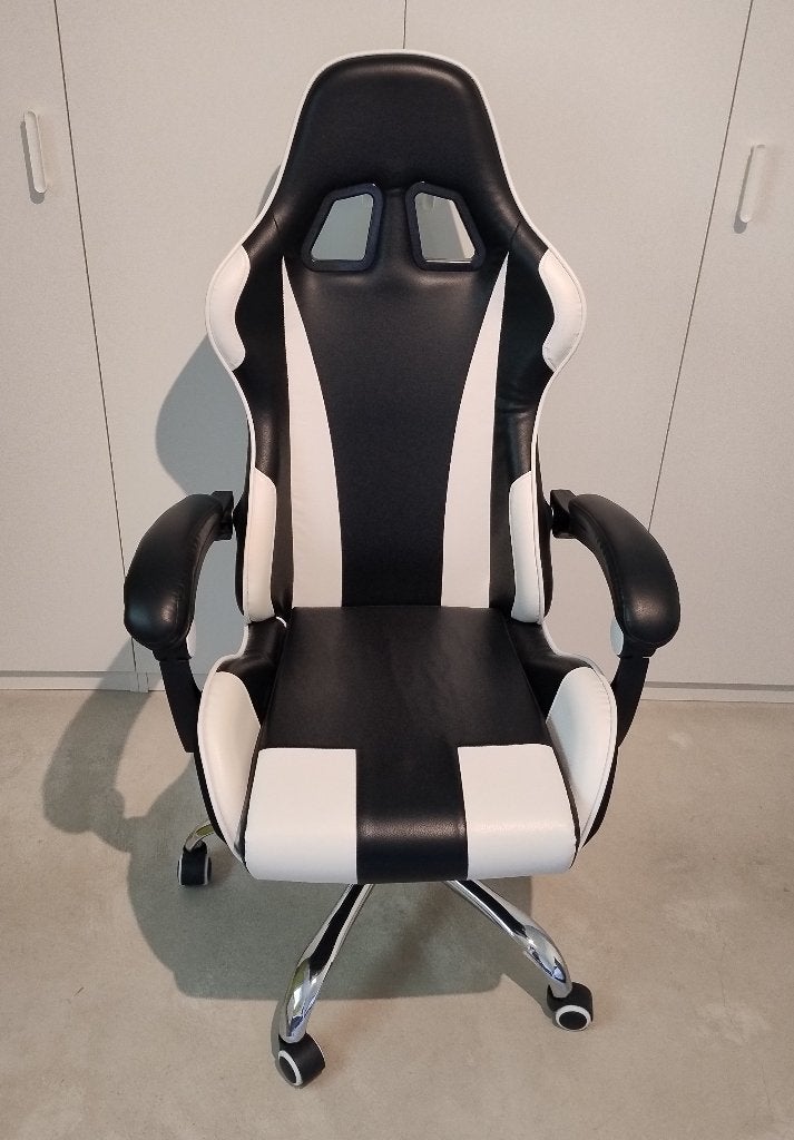 Chaise gaming ergonomique noire & blanc, Enlèvement, Utilisé, Ergonomique, Chaise de bureau