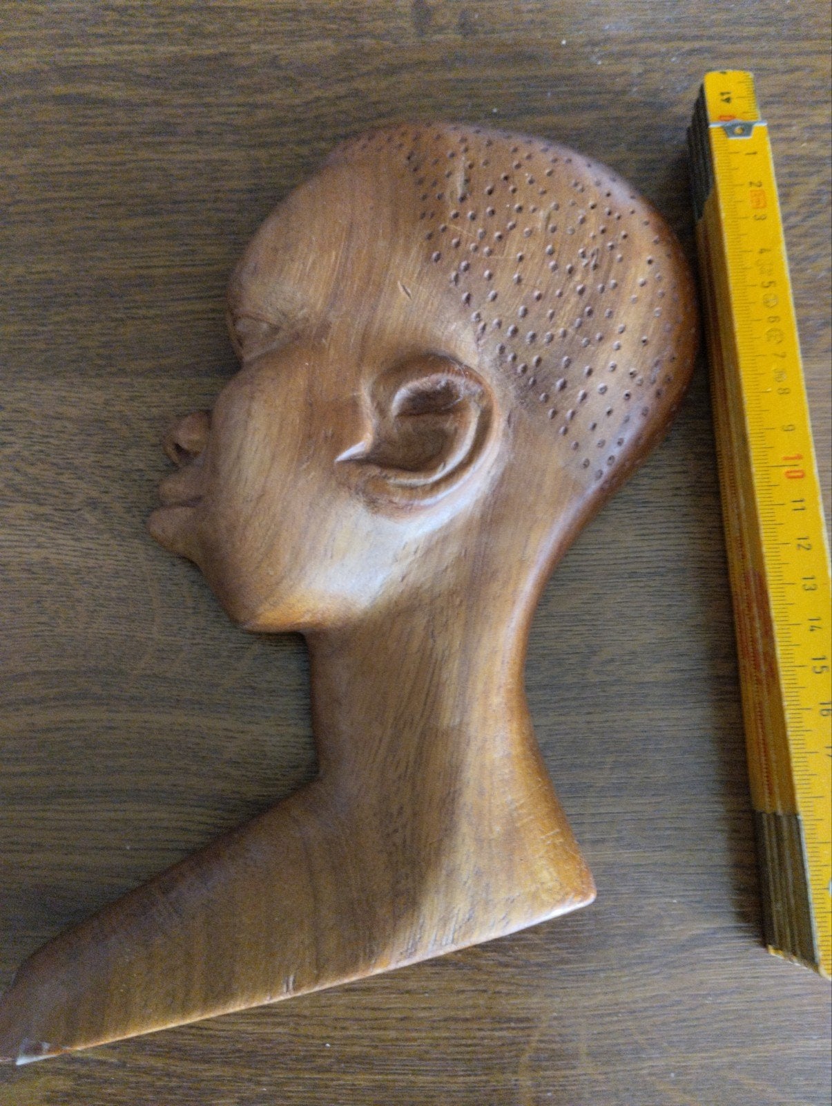 Retro afrika profiel hoofd bruin beeld, Antiek en Kunst, Verzenden, Afrika, Beeld, Bruin