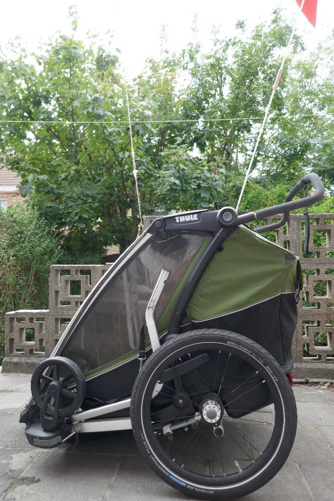 thule fietskar chariot cab 2 groen, Ophalen, Gebruikt, Kinderkar, Thule