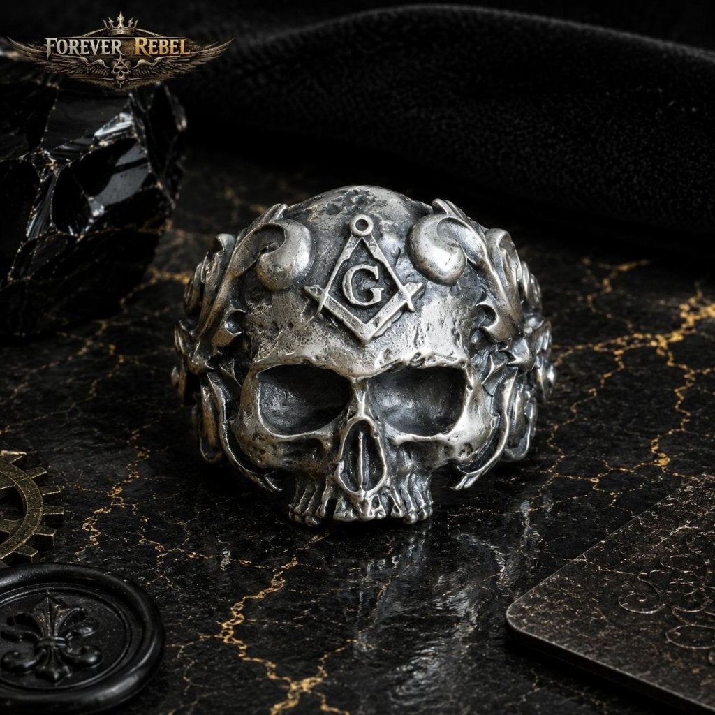Mason’s Deathmark - 925 Zilver - Alle maten, Bijoux, Sacs & Beauté, Bagues, Neuf, Femme ou Homme, Argent, Argent