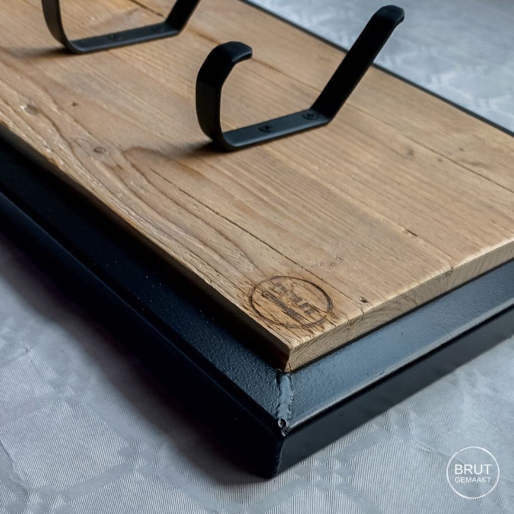 Industriële kapstok, Huis en Inrichting, Woonaccessoires | Kapstokken, Nieuw, Wandkapstok, Minder dan 100 cm, Hout, Ophalen