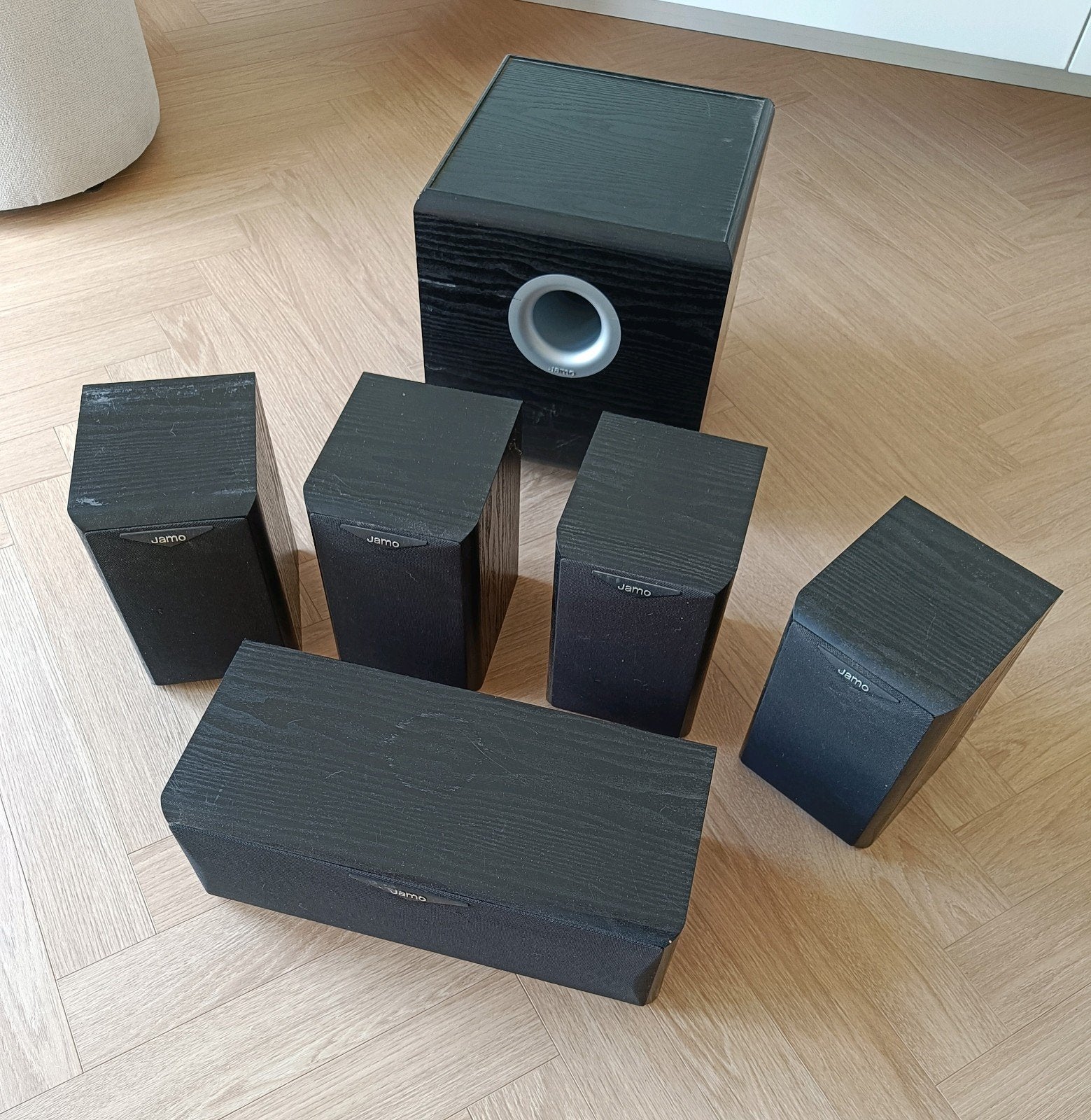 Jamo E310 5.1 surround set – E3 SUR / E3 CEN / E3 SUB, Enlèvement, Jamo