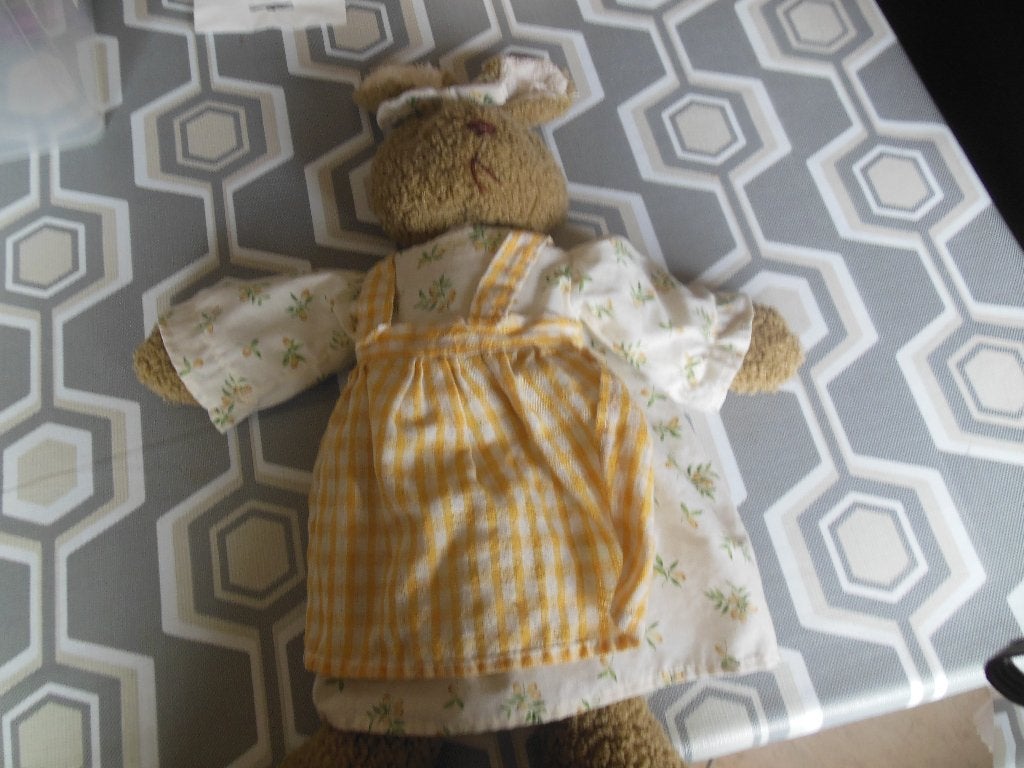 knuffelkonijn in uitstekende staat, Ophalen of Verzenden, Konijn, Met kleding of accessoire, Middelgroot (20 tot 80 cm)
