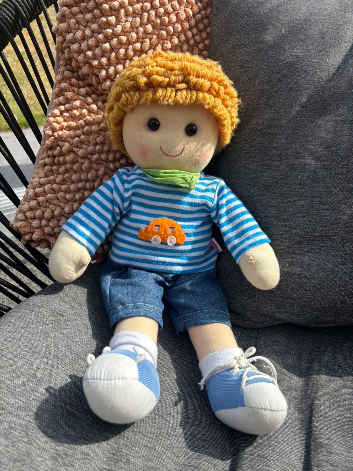 Stoffen pop 40 cm! Pop die ook jongens leuk vinden!, Ophalen, Zo goed als nieuw