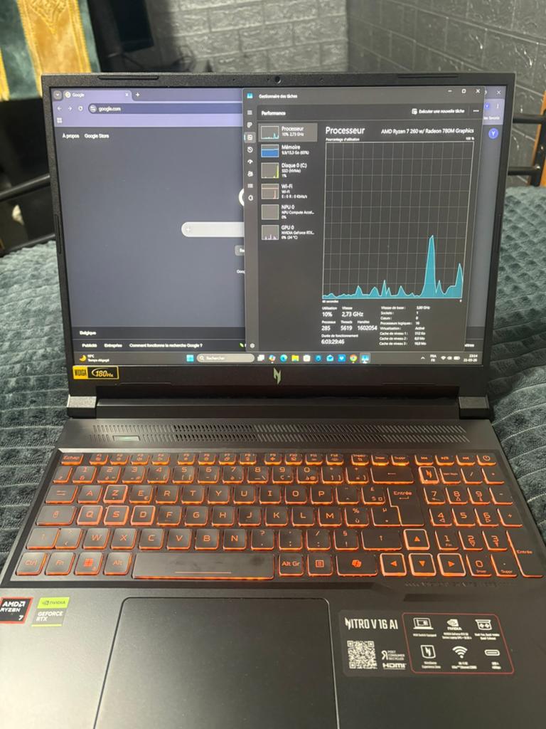 Acer nitro v16 ai rtx 5060 8go, Enlèvement, Comme neuf, SSD