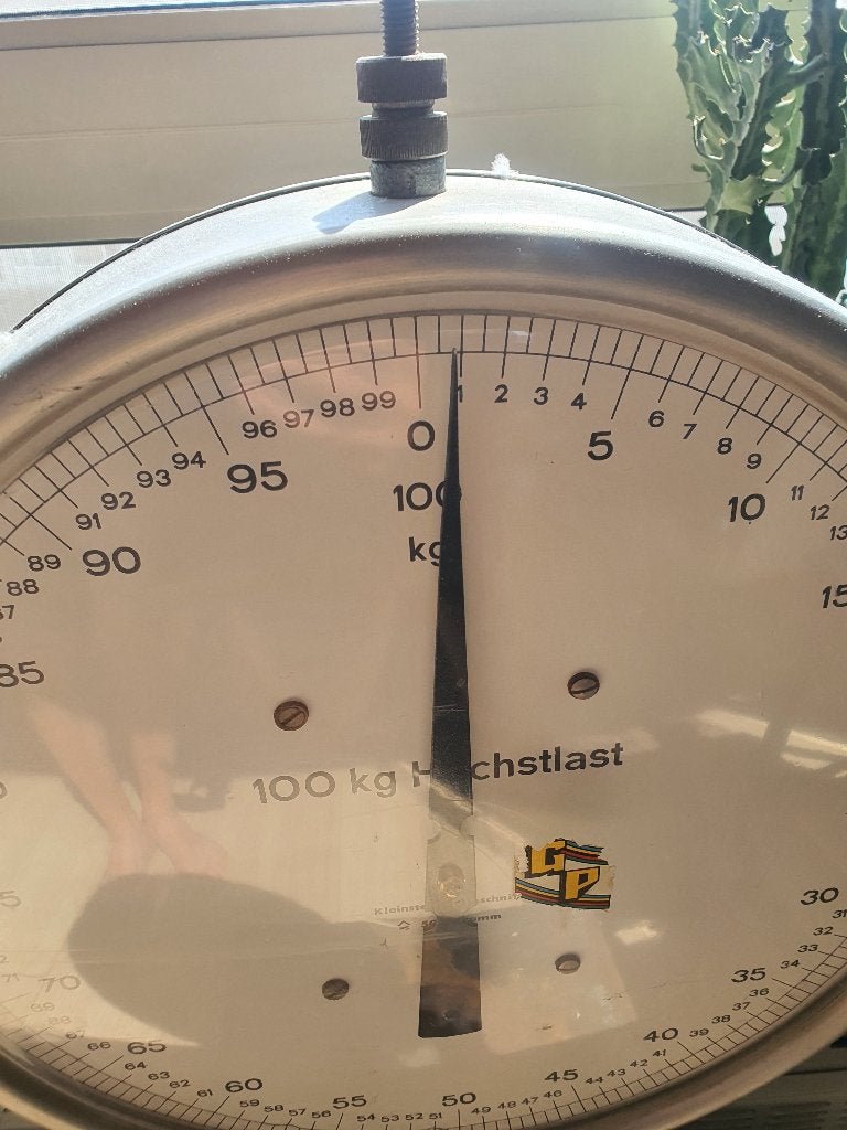 Oude duitse postweegschaal tot 100kg, Enlèvement, Utilisé