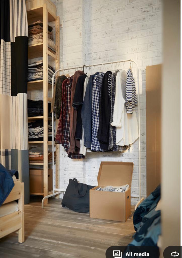 2x MULIG Kledingrek, wit, 99x152 cm € 5, Kleding | Dames, Kledingrekken, Ophalen, Zo goed als nieuw