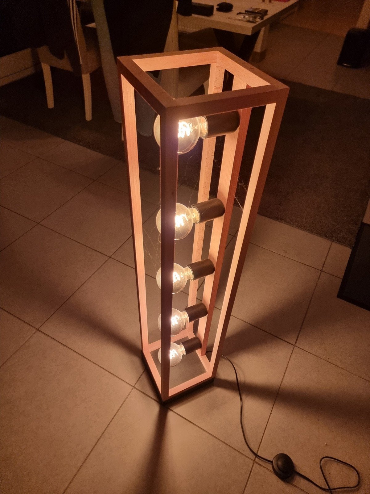 Eglo 32148 Vloerlamp BLACKCROWN 5xE27/40W/230V Bruin, Huis en Inrichting, Ophalen, 100 tot 150 cm, E27 (groot), Zo goed als nieuw